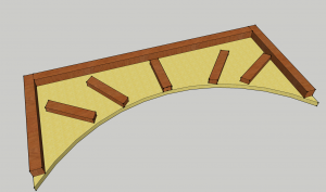 Wood frame for drywall arch