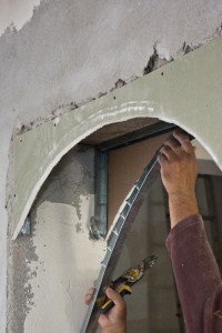 Installing the metal stud arch