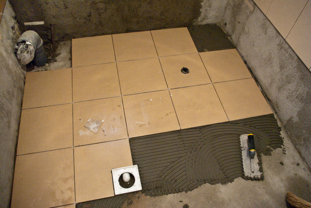 Installing tile flooring