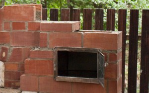 Building the chimney of the wood fired stove Building the chimney of the wood fired stove