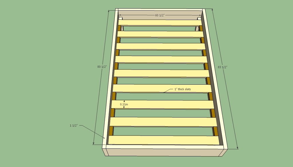 wooden bed frame slats