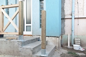 Stair railings5094 Preparing to install deck stair railings