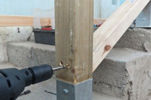 Installing bottom rail Installing bottom rail