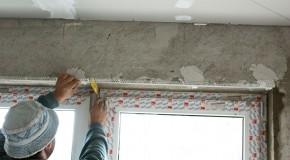 How to install a corner bead on a brick wall