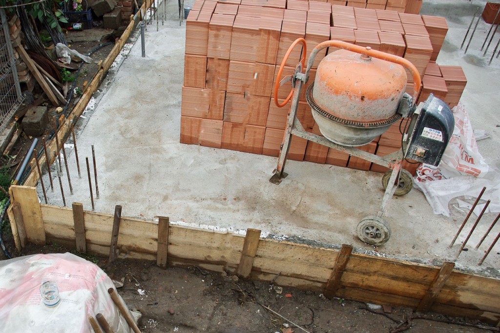 Brick house foundation