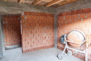Brick house construction