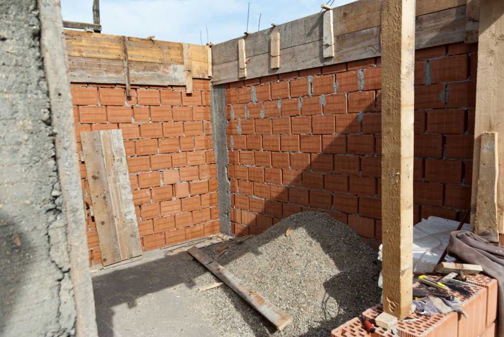 Brick house construction