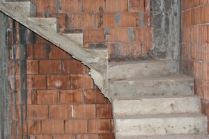 Concrete stairs split landing Concrete stairs split landing