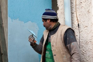 Painting walls with textured paint Painting walls with textured paint