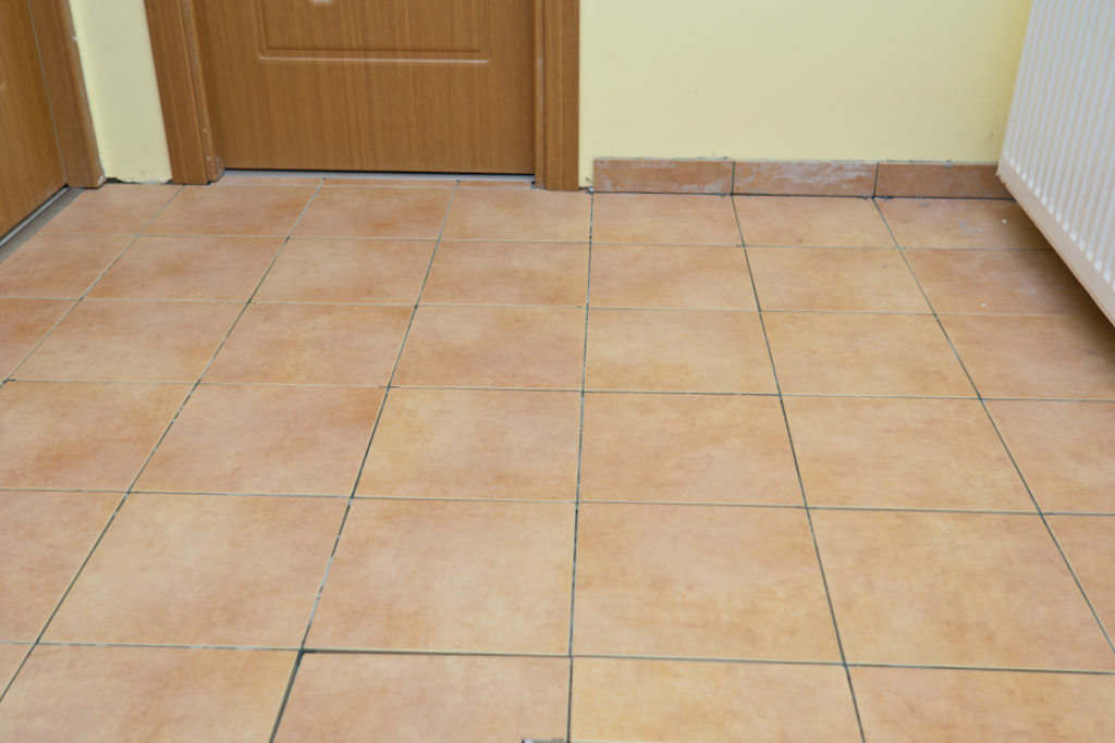 Tile on concrete floor