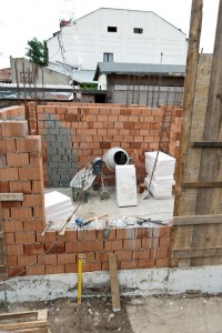 Brick house construction