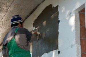 Insulating house with polystyrene sheets
