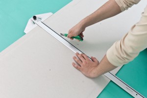 Cutting drywall Cutting drywall