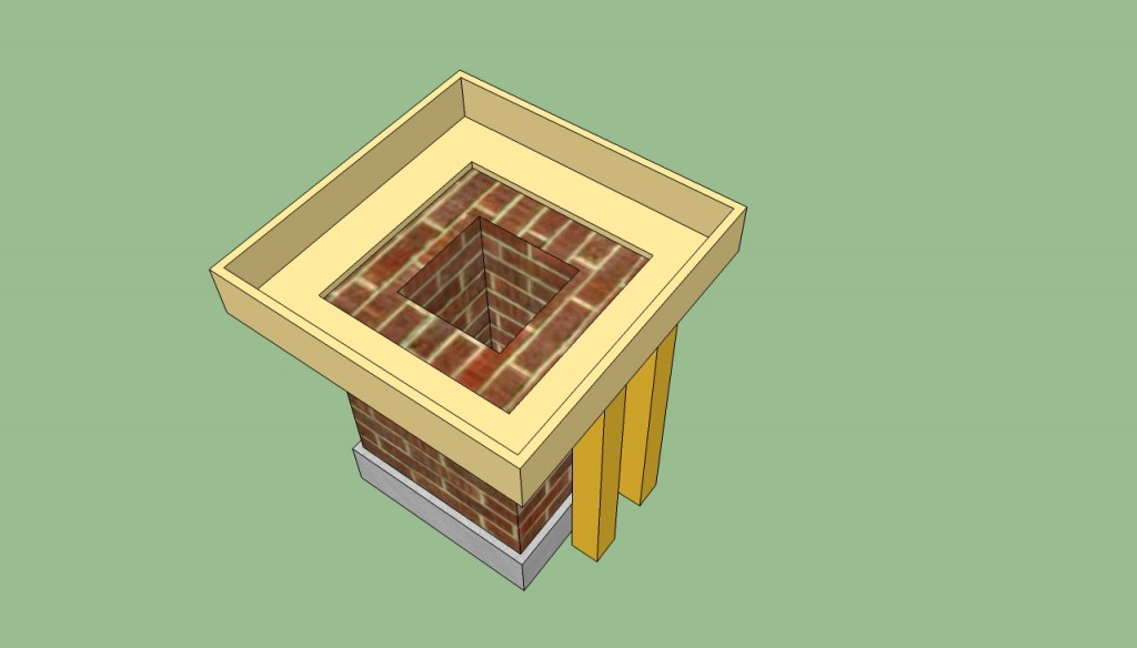 Brick barbeque countertop form