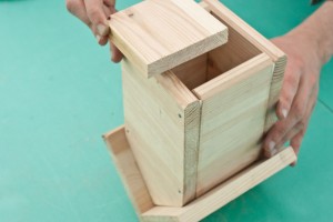 Installing the birdhouse floor