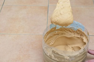 Mixing wall tile grout Mixing wall tile grout
