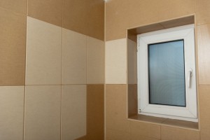 Walls after applying grout Walls after applying grout