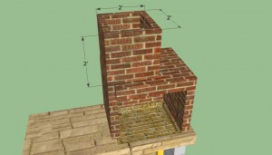 Building the chimney of the bbq