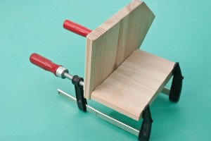 Locking the components with C-clamps