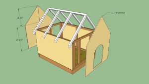Attaching the plywood walls