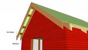 Garden shed front overhang
