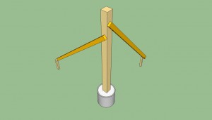 Installing a pergola post Installing a pergola post