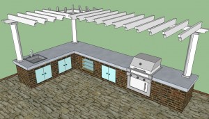 Outdoor kitchen pergola design