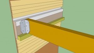 Attached pergola ledger