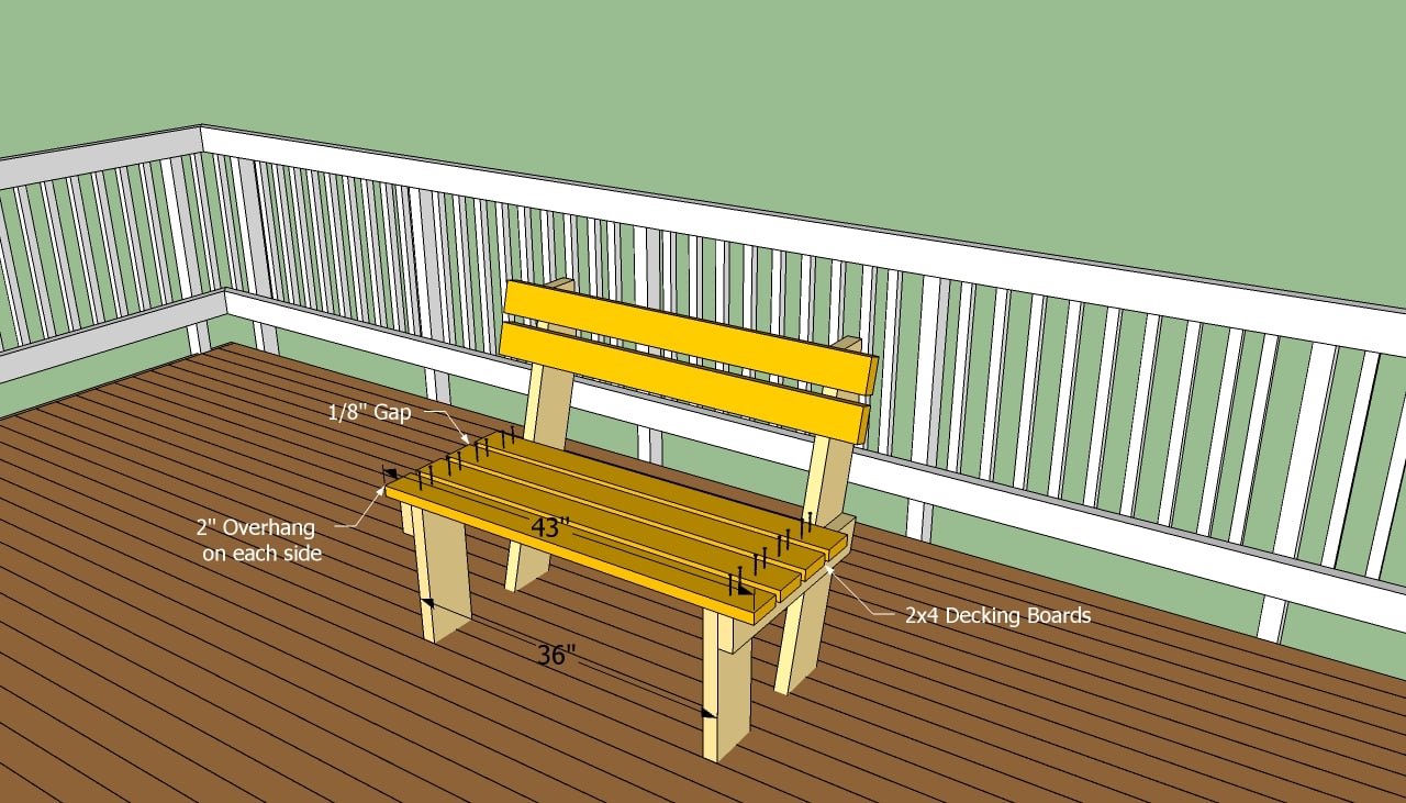 Deck Bench Plans Free | HowToSpecialist - How to Build, Step by ...