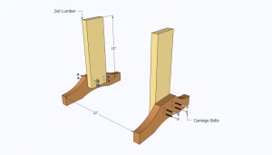 Building the legs of the table Building the legs of the table