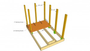 Installing the decking boards