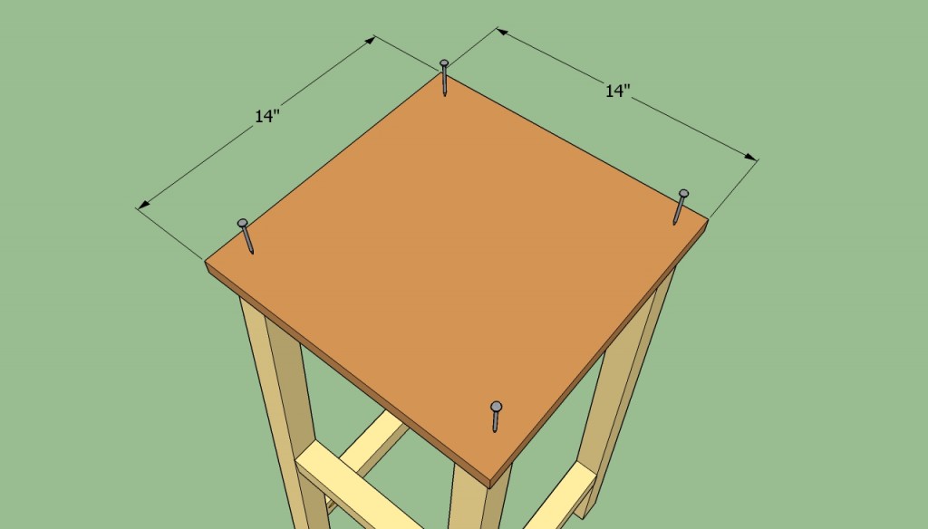 Installing the seat of the stool
