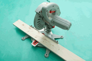 Cutting the components with a mite saw Cutting the components with a mite saw