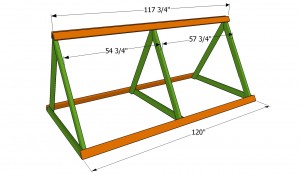Building the frame of the coop Building the frame of the coop