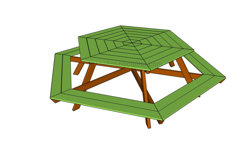 How to build a hexagon picnic table