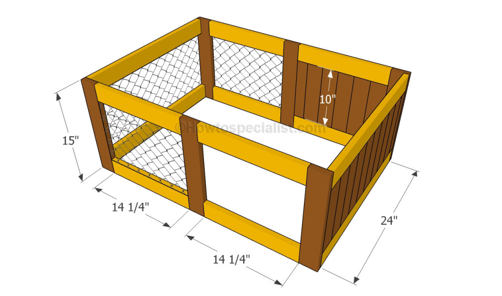 Building the frame of the rabbit hutch