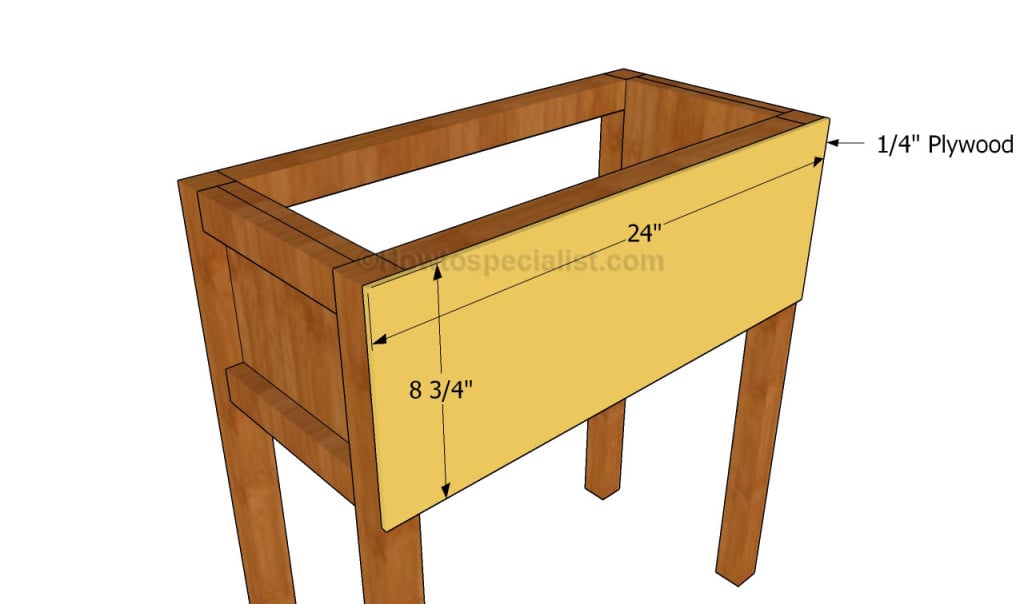 Attaching the back of the bedside table