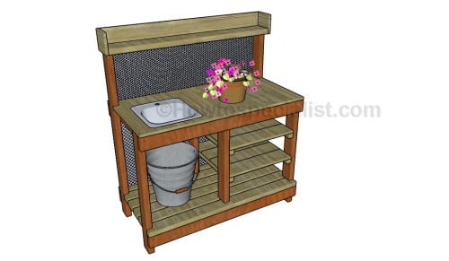 Potting bench with sink plans HowToSpecialist - How to ...