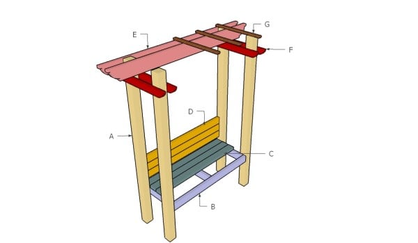 Building an arbor with bench