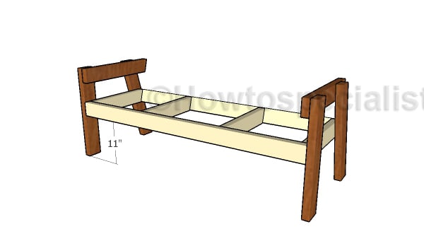 Assembling the frame of the bench