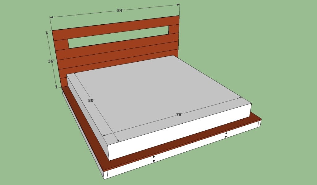 Platform Bed Frame Plans, How Many Inches Is A King Size Bed Frame