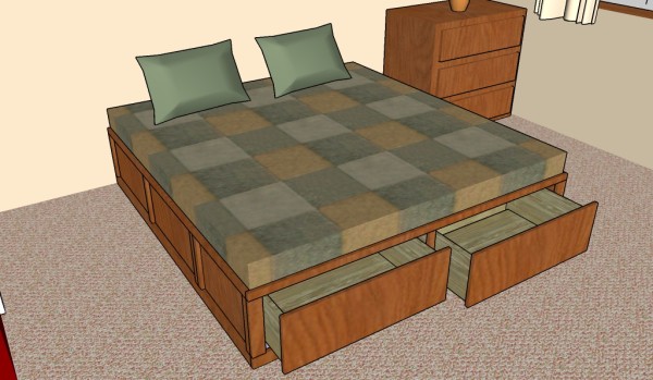 How To Build A Storage Bed Frame, Build King Size Platform Bed With Storage