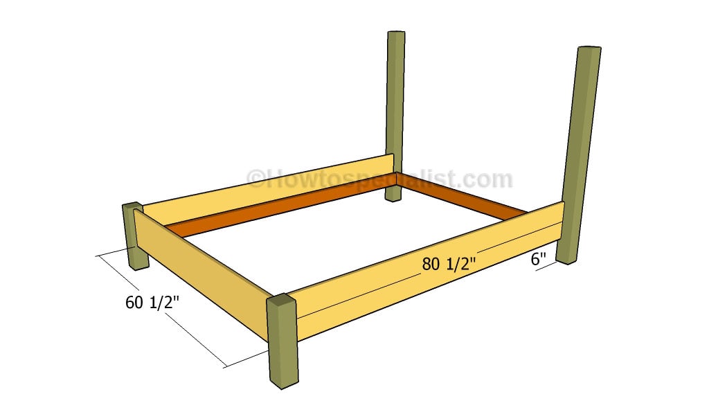 Queen Bed Frame Plans Howtospecialist, How To Make A Queen Platform Bed Frame