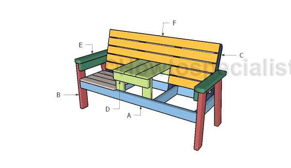 Double Chair Bench Plans, Diy Double Chair Bench With Table Plans